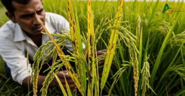 paddy plants turning yellow